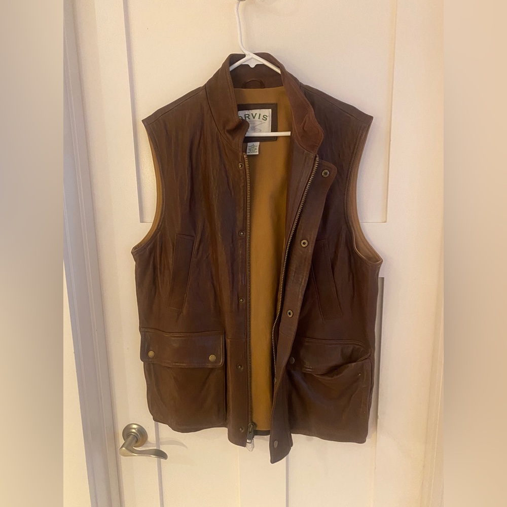 Orvis leather vest